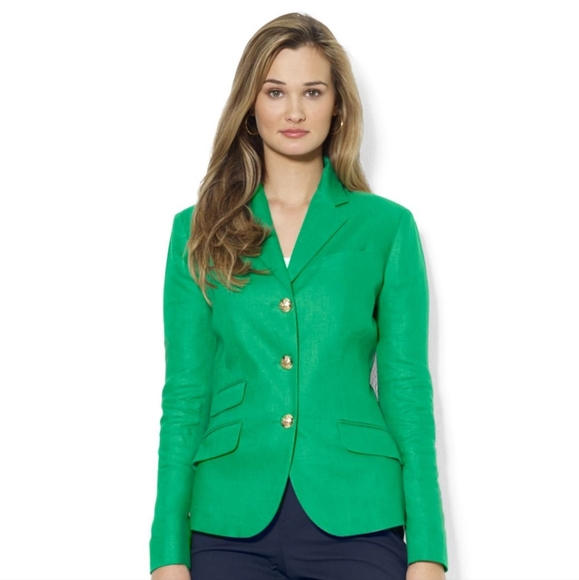 Lauren Ralph Lauren Jackets & Blazers - Ralph Lauren three button linen blazer coat 12P NWT